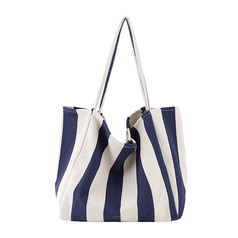 Buddha Trends Large Capacity Striped Canvas Tote Bag