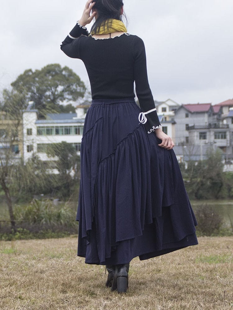 Buddha Trends Skirts Vintage Bohemian Pleated Midi φούστα