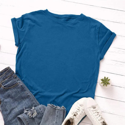 Buddhatrends Blue / XL Solid Cotton Basic T-shirt