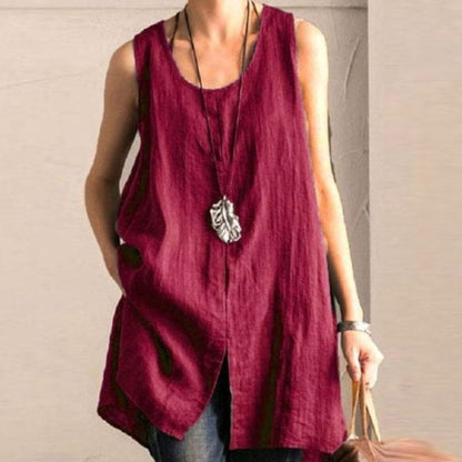 Buddha Trends 4XL / Wine Red Plus Size Long Riged Tank Top