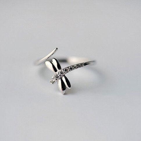 Buddha Trends 925 Sterling Silver Dragonfly Ring
