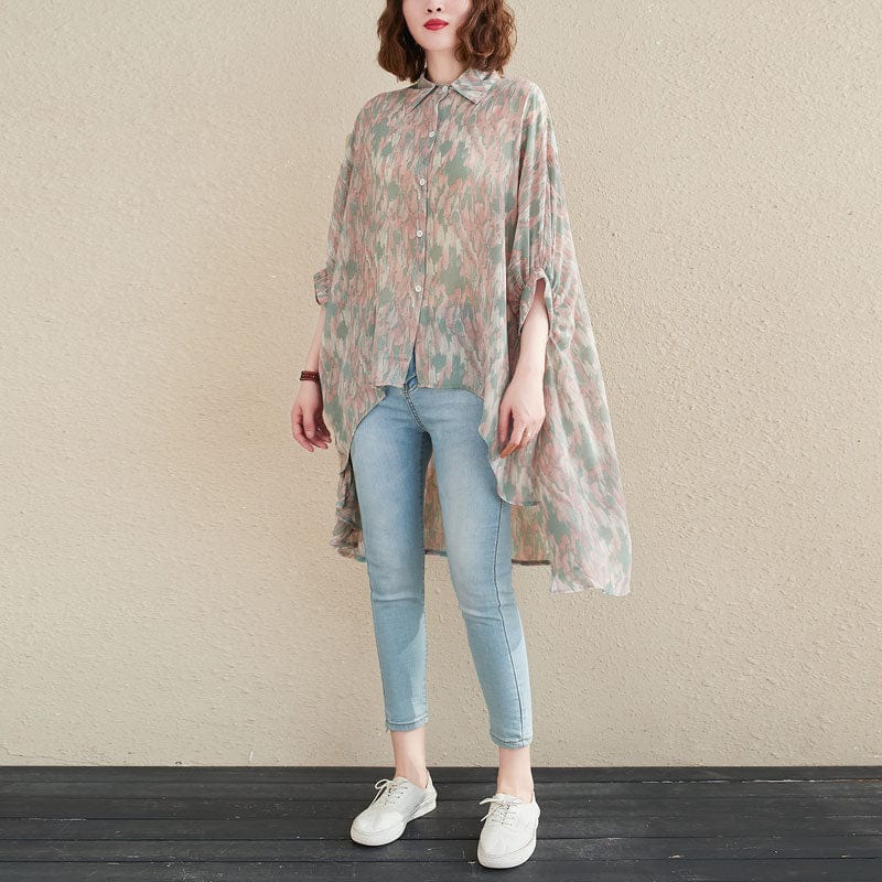 Buddha Trends Abstract High Low Shirt