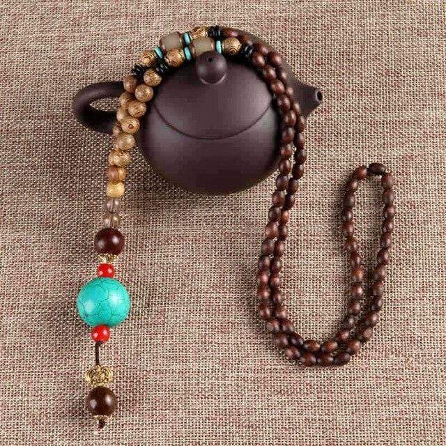 Perle di Mala in legno Bodhi tribali Ananda