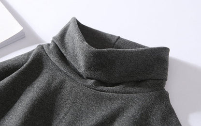 Buddha Trends Asymmetrical Turtleneck Long Sleeve Shirt