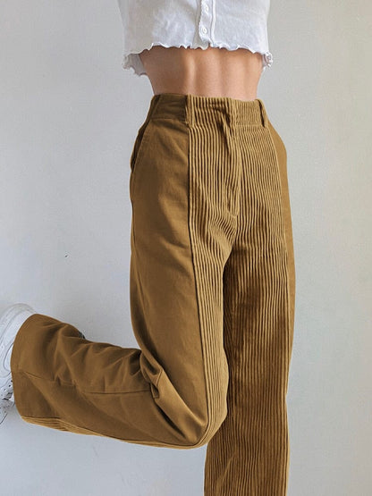 Buddha Trends Auburn / S Baggy Cordhose mit hoher Taille