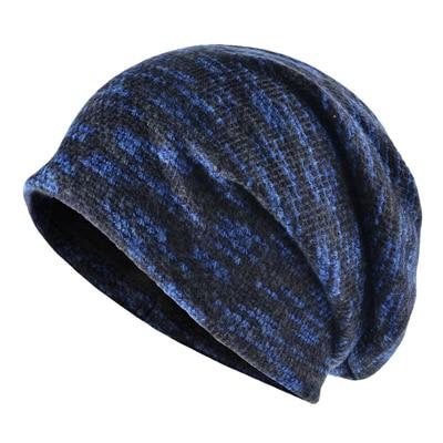 Buddha Trends Beanie Hats Blue Knitted Slouchy Beanies