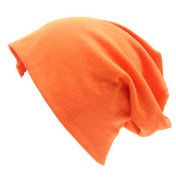 Buddha Trends Čepice Beanie Oranžová Slouch Fit Neformální čepice