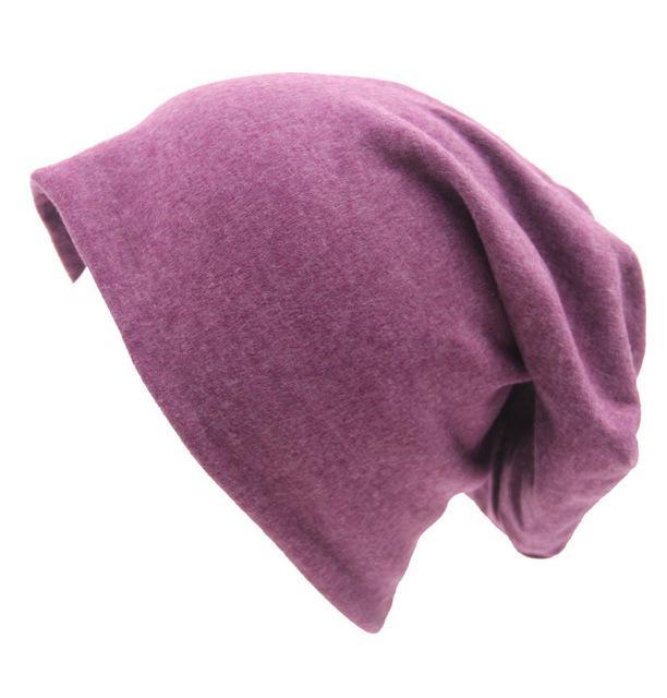 Buddha Trends Beanie Hats Violet Slouch Fit Casual Beanie