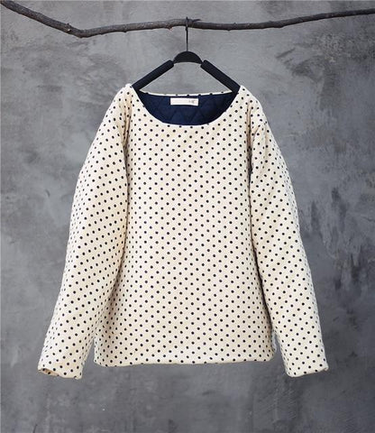 Buddha Trends Beige / One Size Polka Dot Pullover Parka