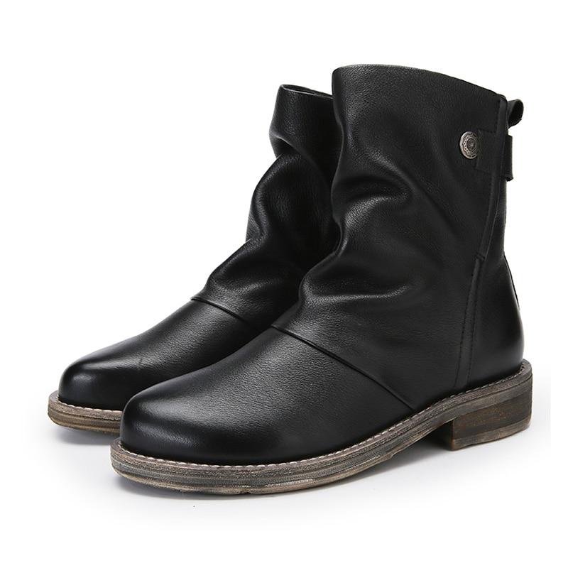 Черные кожаные армейские ботинки ручной работы Buddha Trends / 10
