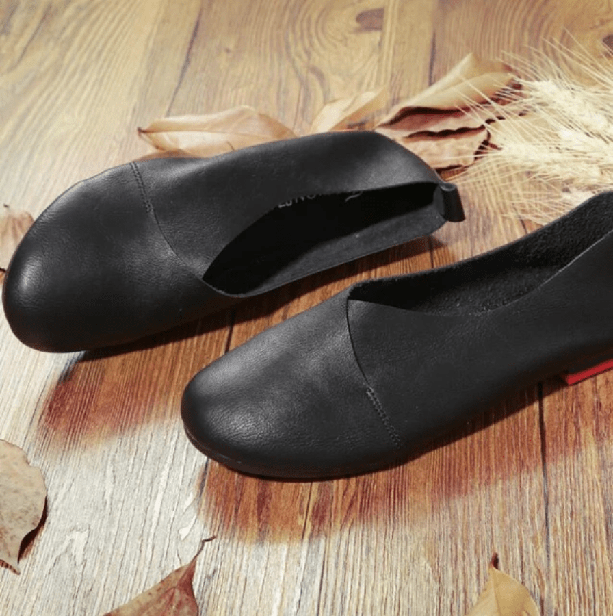 Genuine Leather Slip on Ballet Flats