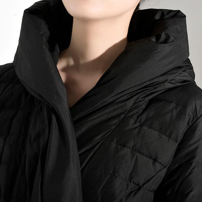Černá zimní bunda Buddha Trends v pase