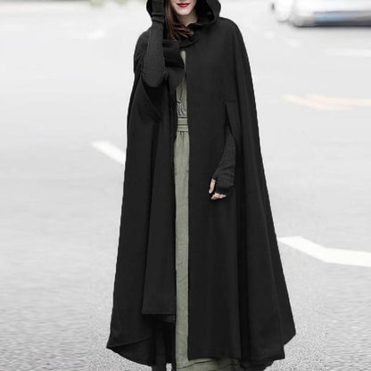 Płaszcz z kapturem w rozmiarze plus size Buddha Trends w kolorze czarnym / M Lushine