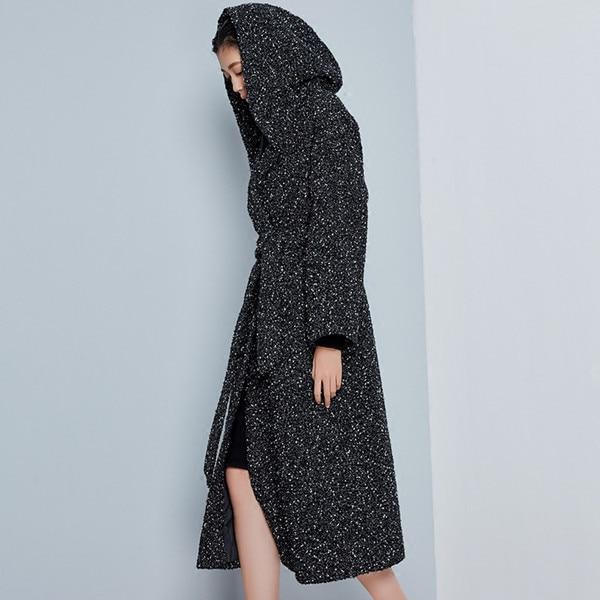 Buddha Trends Black / One Size Handmade Hooded Wool Coat