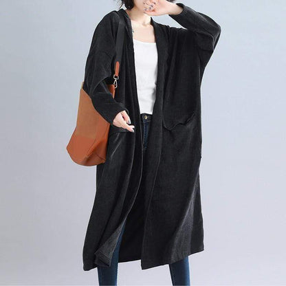 Buddha Trends Black / One Size Oversized Corduroy Coat