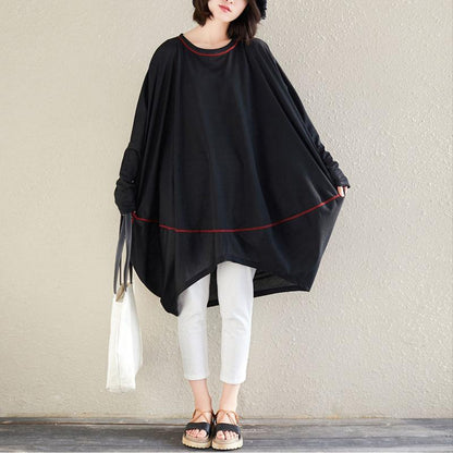 Buddha Trends Black / One Size Oversized Long Batwing Sleeve Shirt
