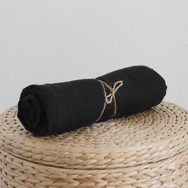 Bufanda de algodón de color puro de Buddha Trends negro / talla única