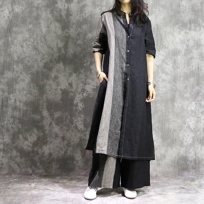 Buddha Trends Black / One Size Retro OOTD Shirt + Palazzo Pants Set