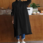 Buddha Trends Black / S Plus Size Oversized Shirt Dress
