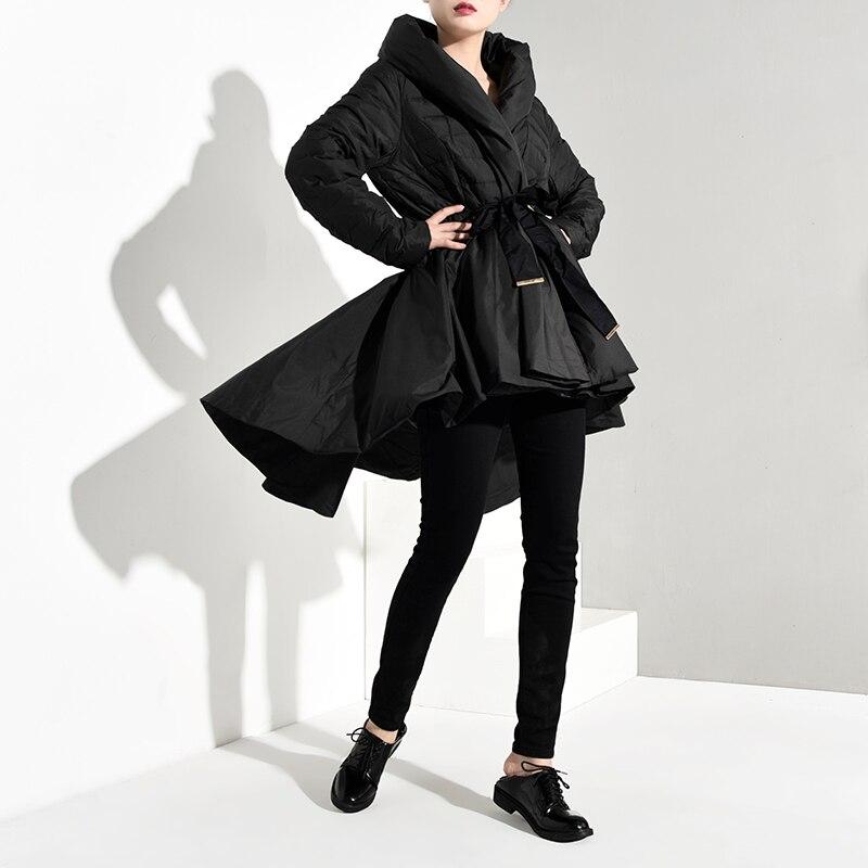 Черная зимняя куртка Buddha Trends с поясом и черным поясом XXXL