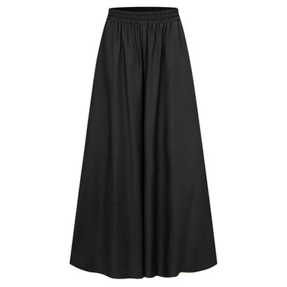 Buddha Trends czarne / XXXL Spodnie Palazzo z wysokim stanem Serena