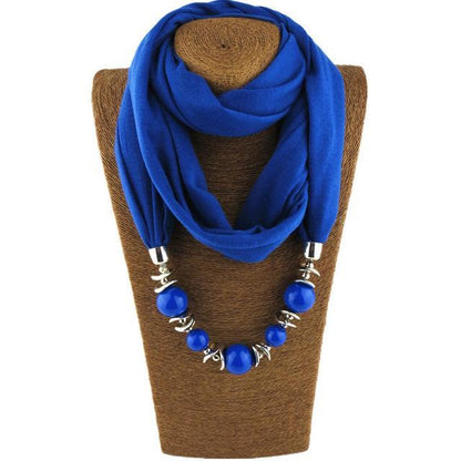 Buddha Trends Blue / 160CM Beaded Scarf Necklace