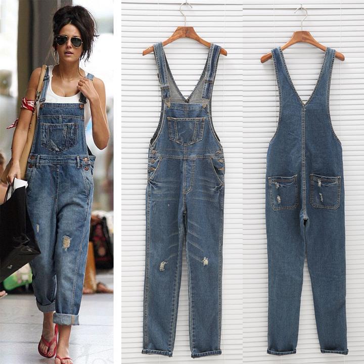 Buddha Trends Blue Denim Vintage Overall with Pockets