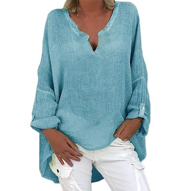 Buddha Trends Blau / L / USA Irina Oversized Plus Size Shirt