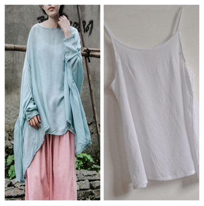 Синя сорочка Buddha Trends з комами/однорозмірною блузкою з довгим рукавом Batwing | Лотос