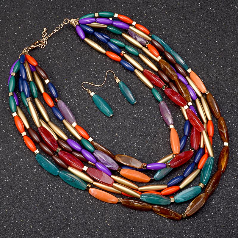 Buddha Trends Boho African Beads Statement Halsband