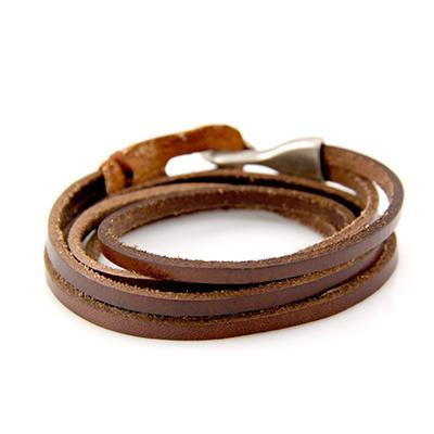 Buddha Trends Bracelet Brown Genuine Leather Layered Bracelet