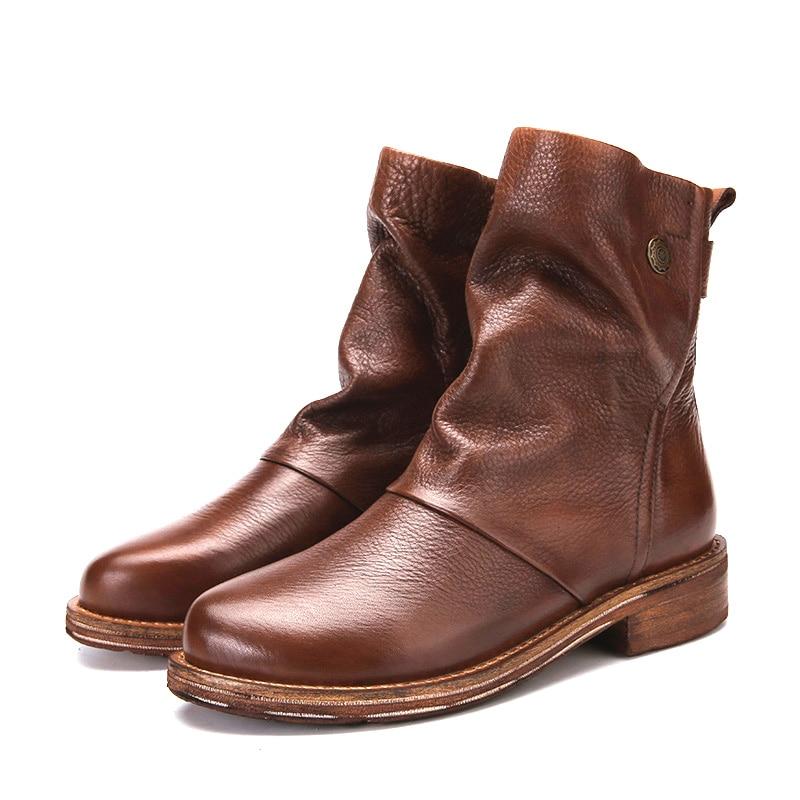 Buddha Trends Brown / 10 Handmade Leather Combat Boots