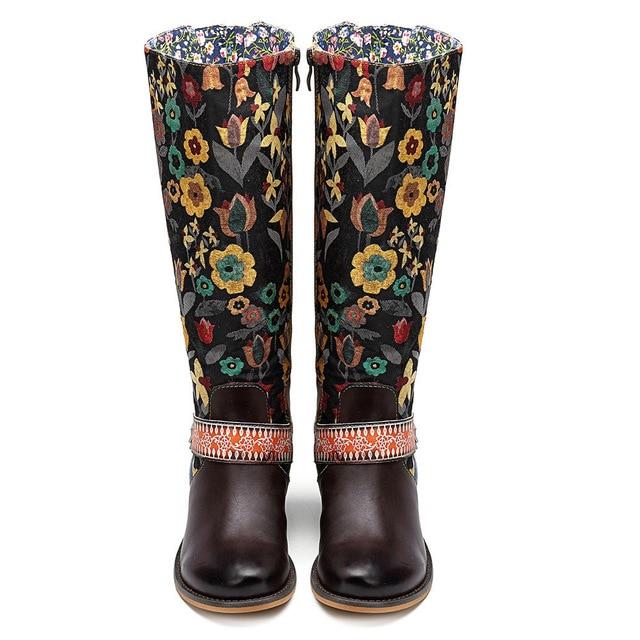 Buddha Trends Brown / 10 Meadow Boho Hippie Knee-High Boots