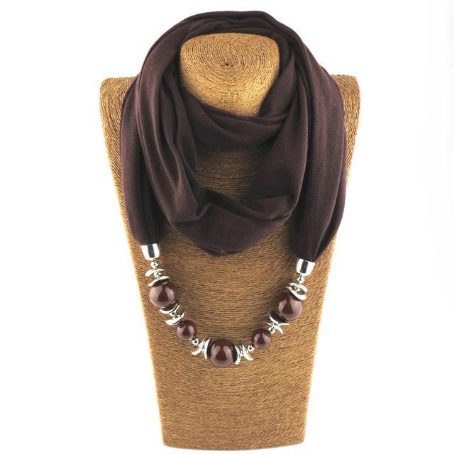 Buddha Trends Brown / 160CM Beaded Scarf Necklace