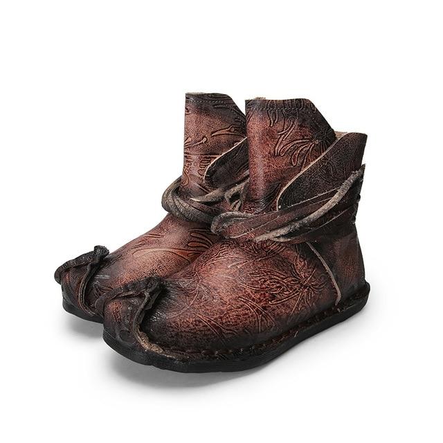 Buddha Trends Brown / 4 Medieval Carved Ankle Boots