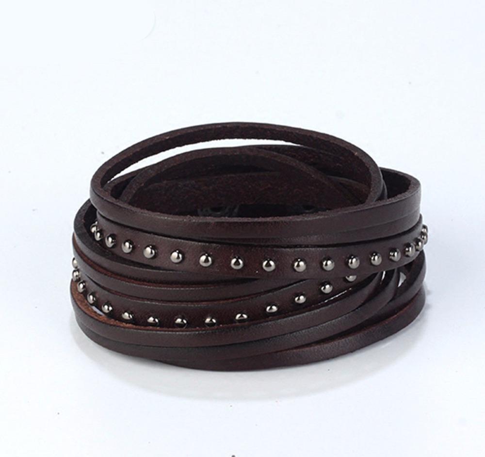 Buddha Trends Brown Multi Layered Leather Bracelet