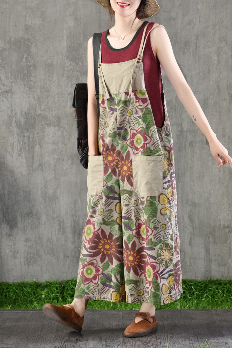 Buddha Trends Campagna Wide Leg Floral Overall