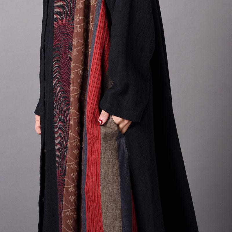 Buddha Trends Cardigans Asian Beauty Long Black Cardigan | Νιρβάνα