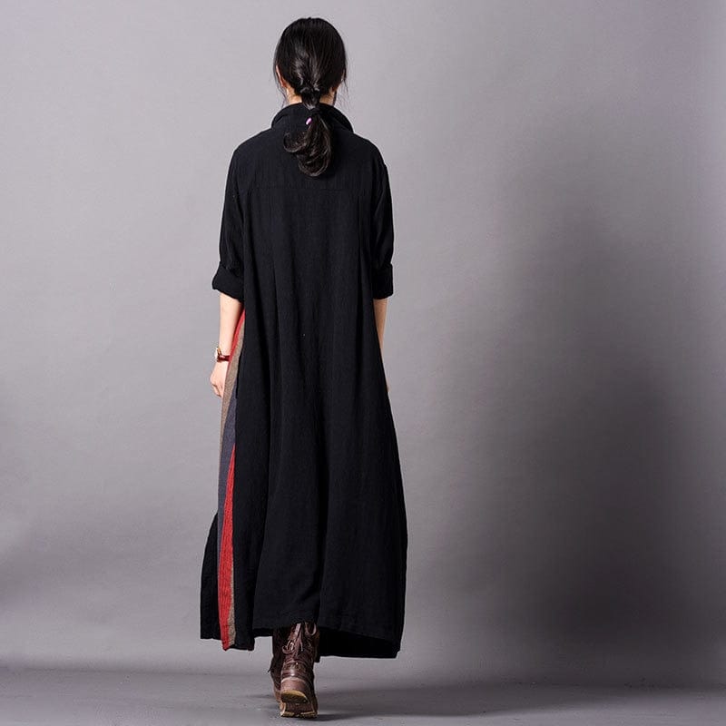 Buddha Trends Cardigans Asian Beauty Long Black Cardigan | Nirvana