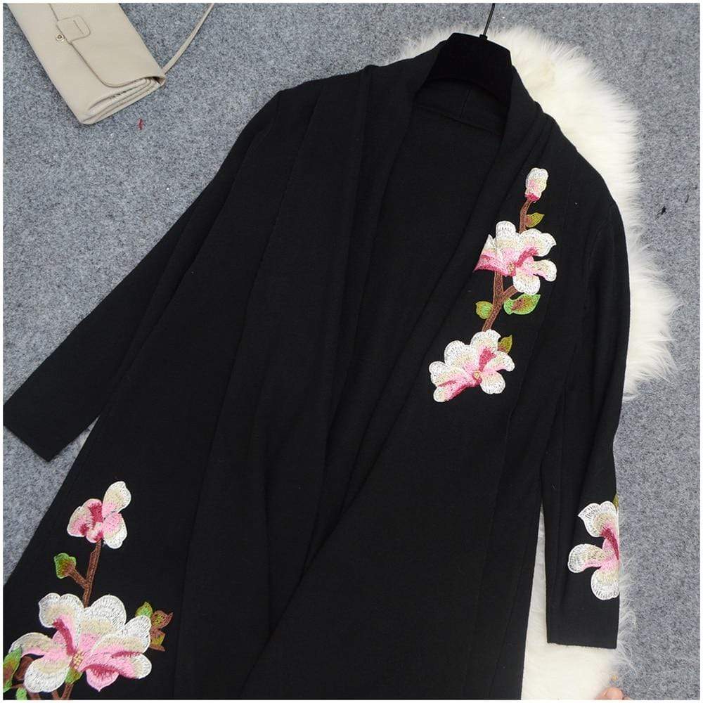 Floral Embroidered Cardigan