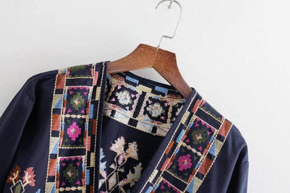 Buddha Trends Cardigan Japan Vibes Kimono ricamato floreale