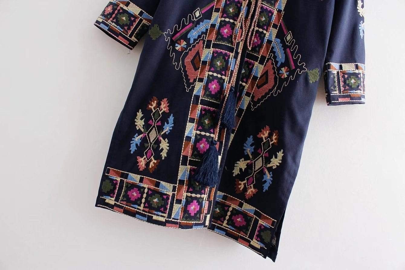 Buddha Trends Cardigans Japan Vibes Floral Embroidered Kimono