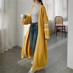 Buddha Trends Cardigan Een maat / Geel Oorgroot kabelgebreide vest