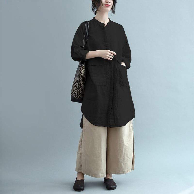 Buddha Trends Casual Oversized Asymmetrical Blouse