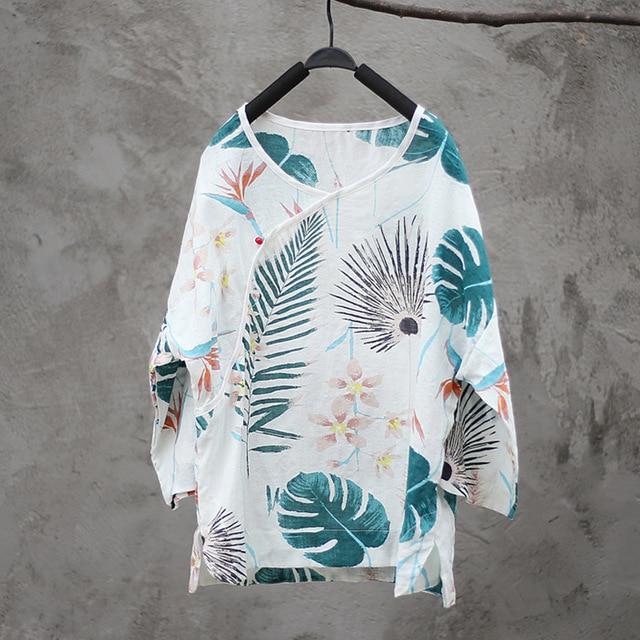 Buddha Trends Chinese Style Nature Inspired Blouse