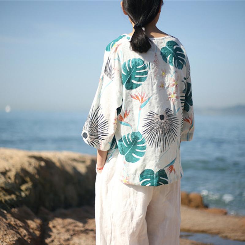 Buddha Trends Chinese Style Nature Inspired Blouse