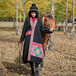 Artful Patchwork Long Trench Coat