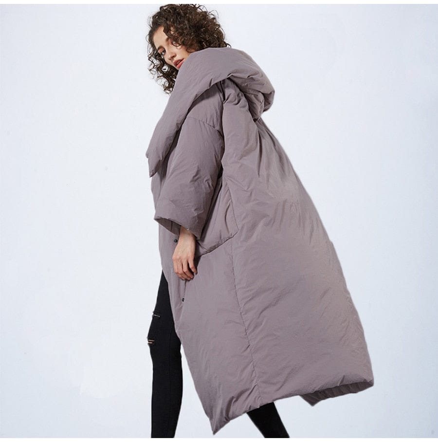 Buddha Trends Coats Abrigo largo acolchado con capucha Mia