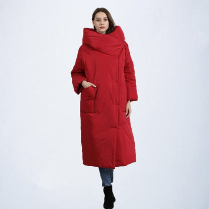 Buddha Trends Coats Red / M Mia Long Hooded Puffer Coat