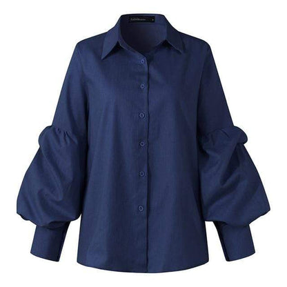 Темно-синя/S Bishop сорочка на ґудзиках Buddha Trends